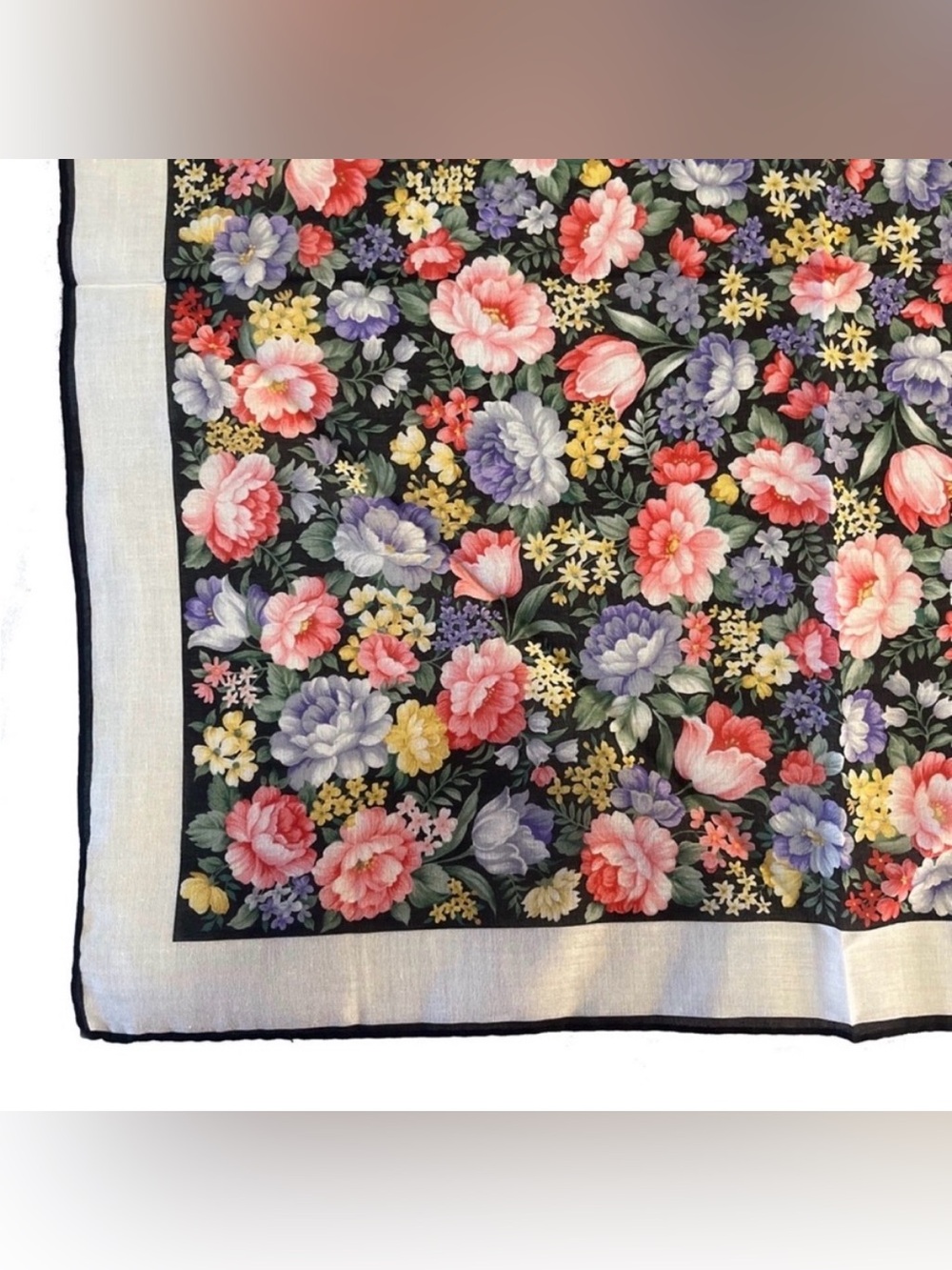 NWT Vintage YSL Yves Saint Laurent Floral Scarf Handkerchief - Picture 6 of 12